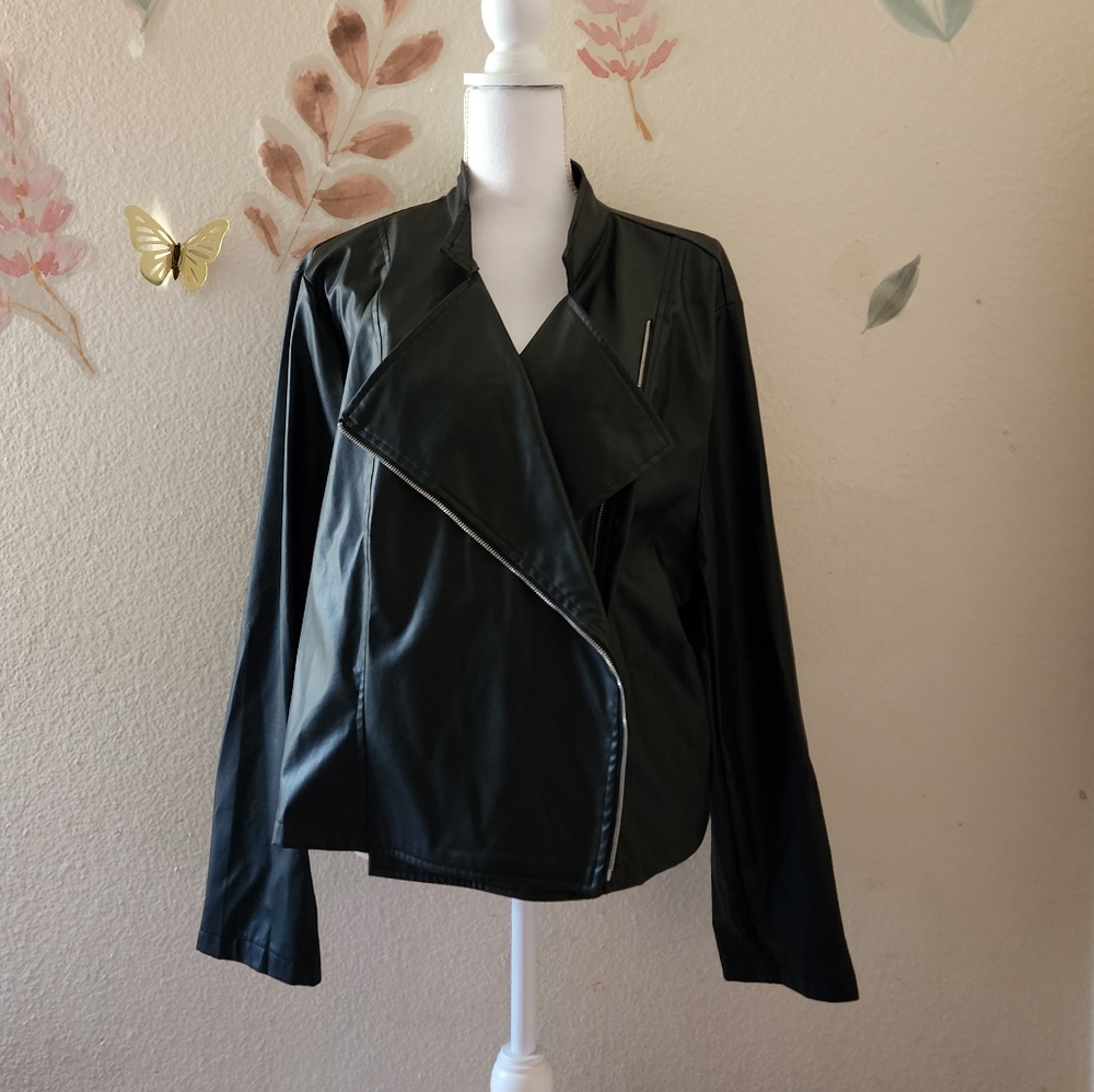 Lightweight Faux Leather Moto Jacket